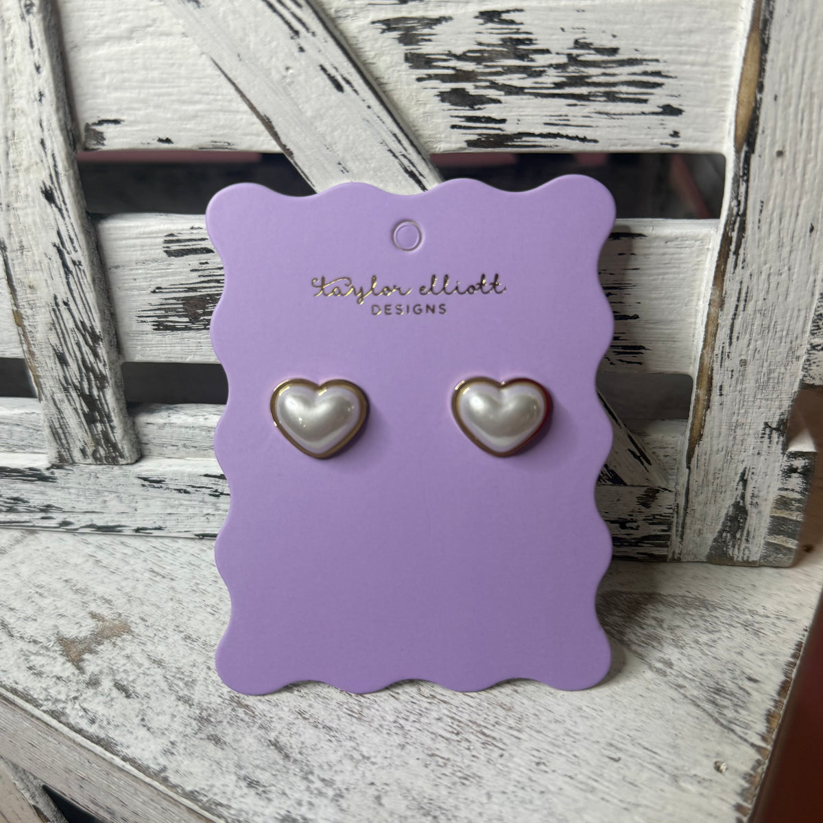 Pearl Hearts Stud Earrings