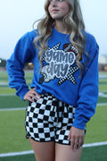 Jerzees royal Game Day/patch sweatshirt