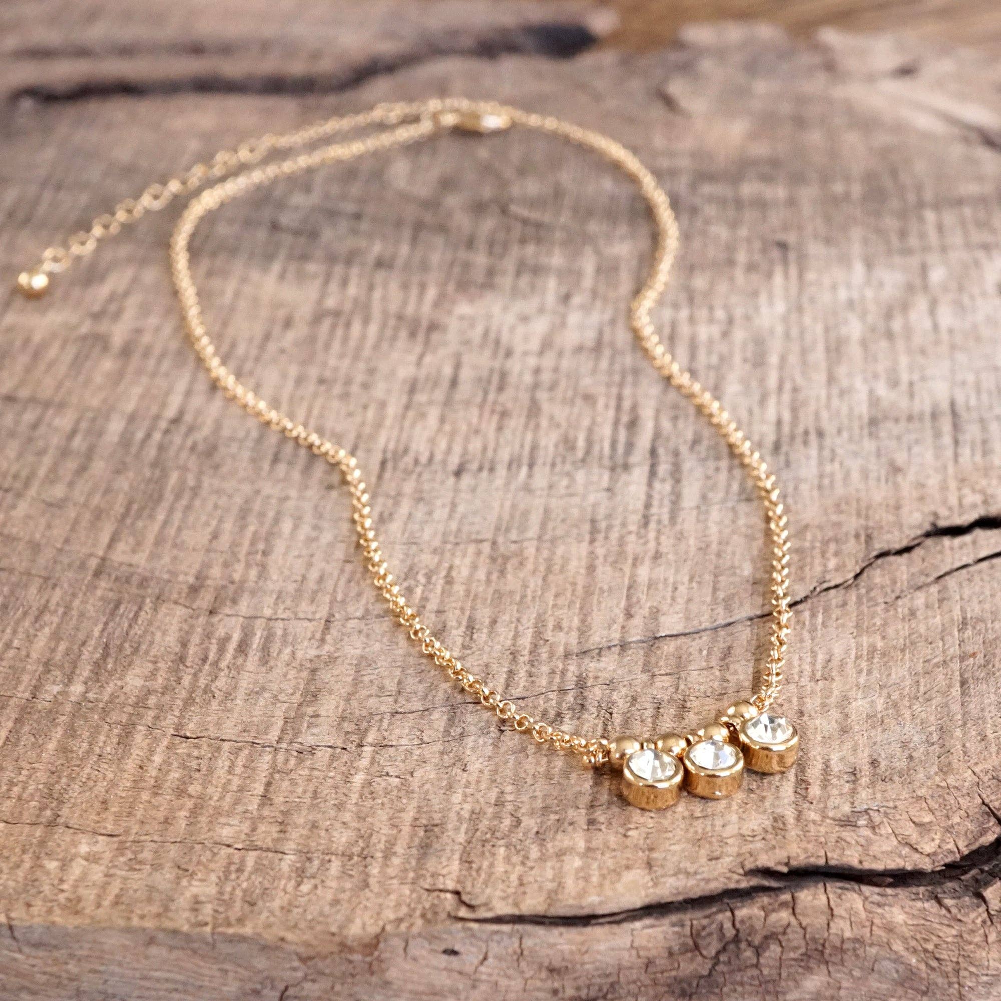 Dainty Bezel Necklace - 2 color options
