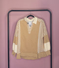Vanilla Latte Striped Top
