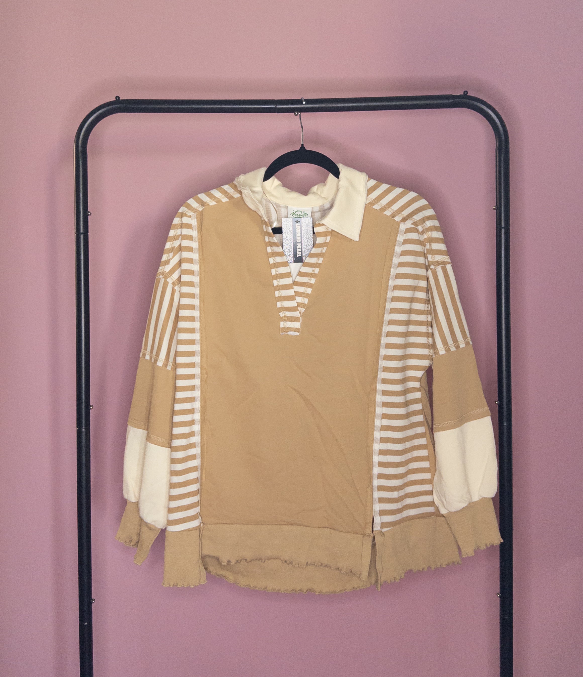 Vanilla Latte Striped Top