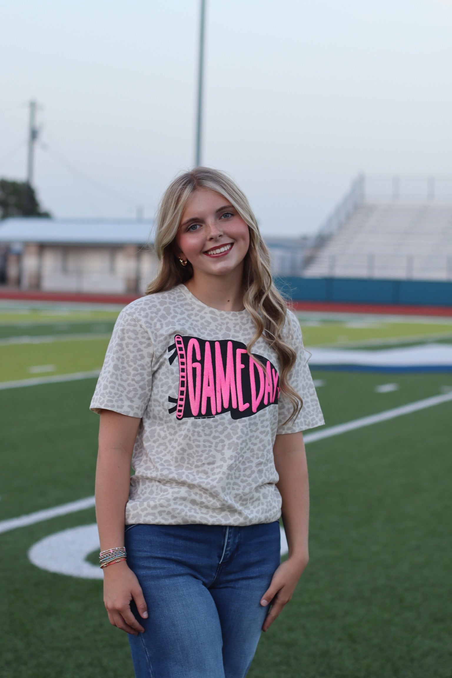 Game Day Pennant Leopard Tee