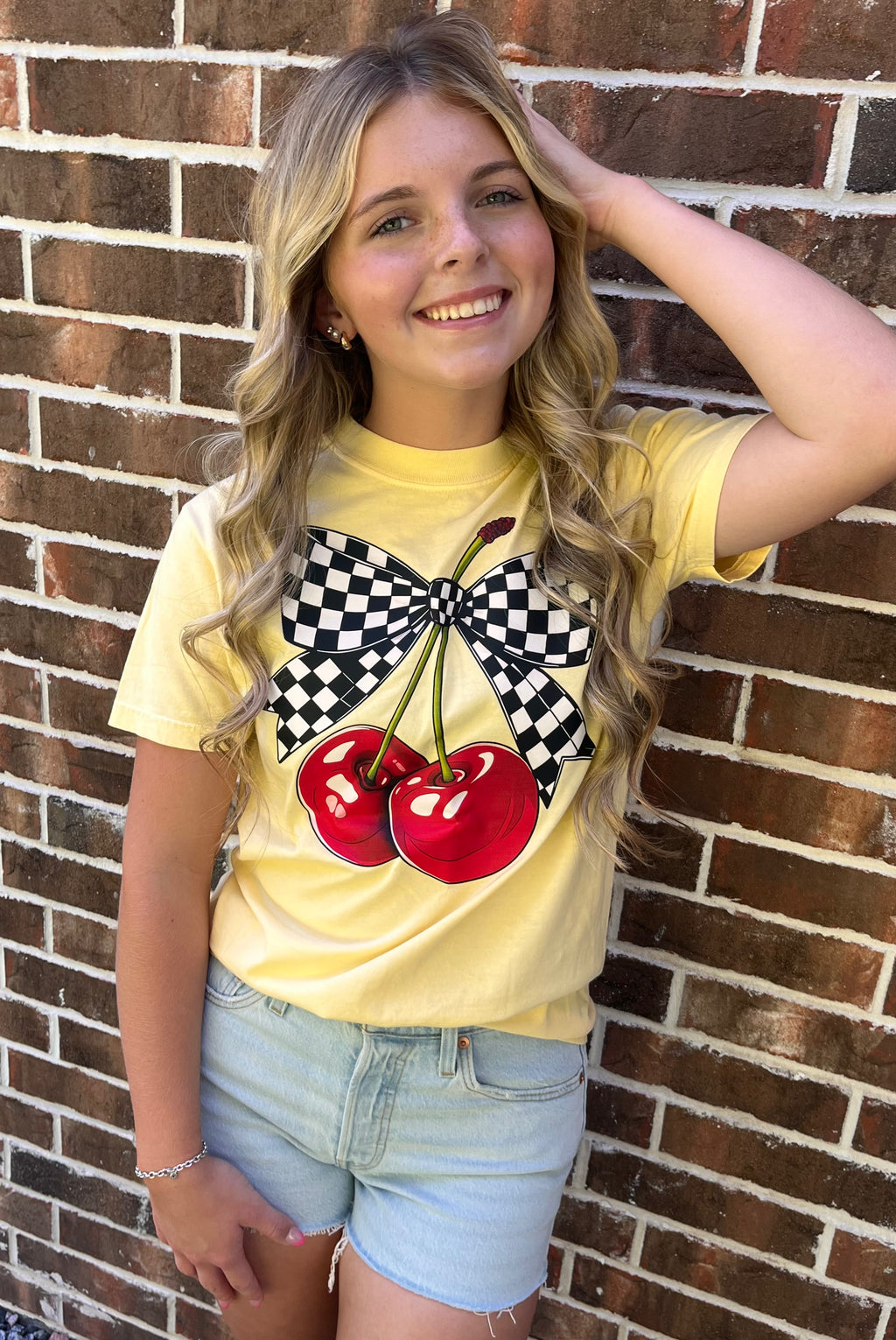 Retro Cherry Check Tee