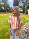 Coral Striped Shirt