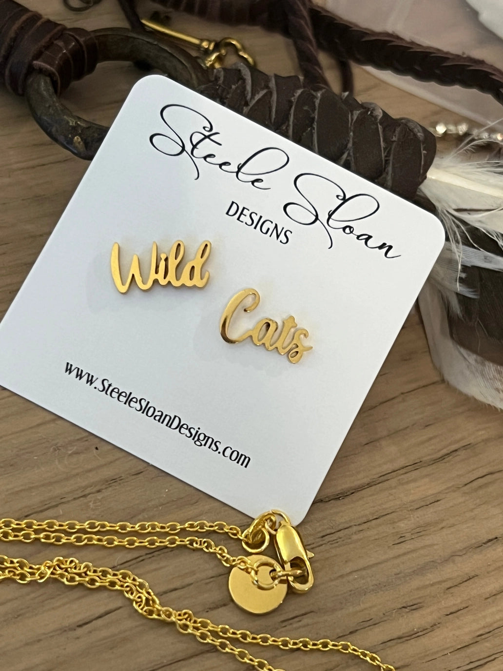 Wild Cats gold earrings