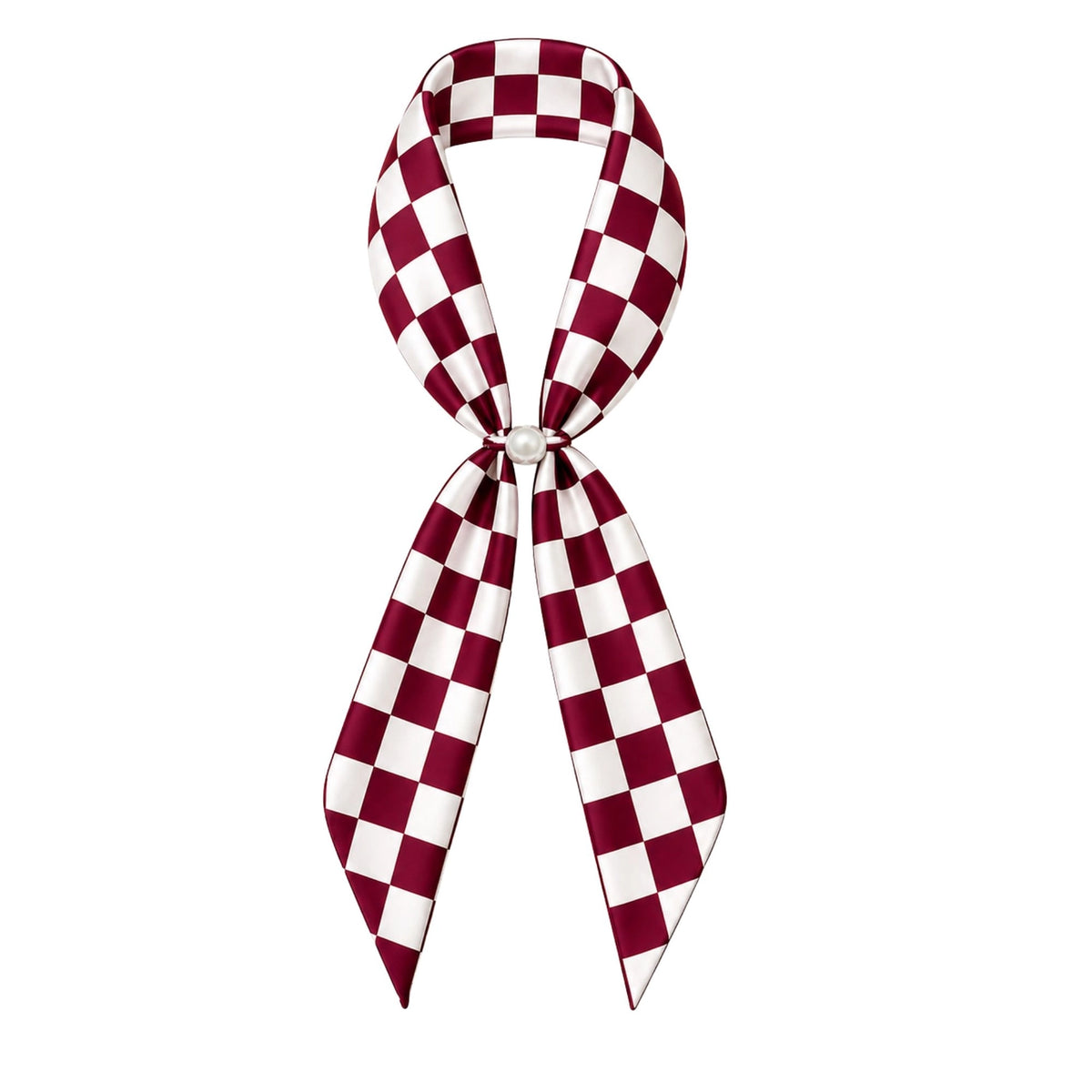 Maroon/white magnetic scarf
